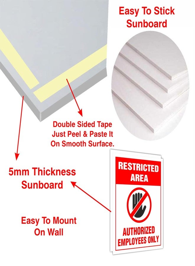 ATTRACTSO - Restricted Area Vinyl With 5mm Sunboard Signage Board Stickers | Glass Door, Wooden Door | Sign board for Doors | Signage for Offices | Office (Size- 6x8 Inch) (Pack of 1) - Image 5